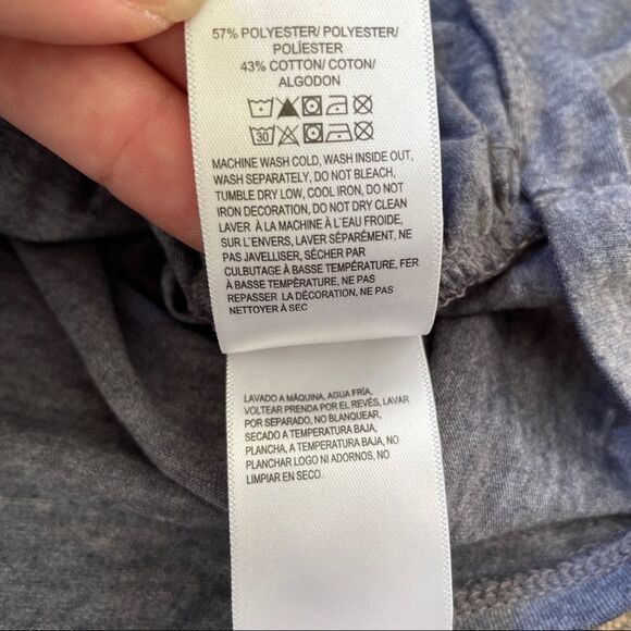 Lucky Brand Short Sleeve Star Print Twist Front T-Shirt In Navy Multi Size Small - Picture 7 of 8